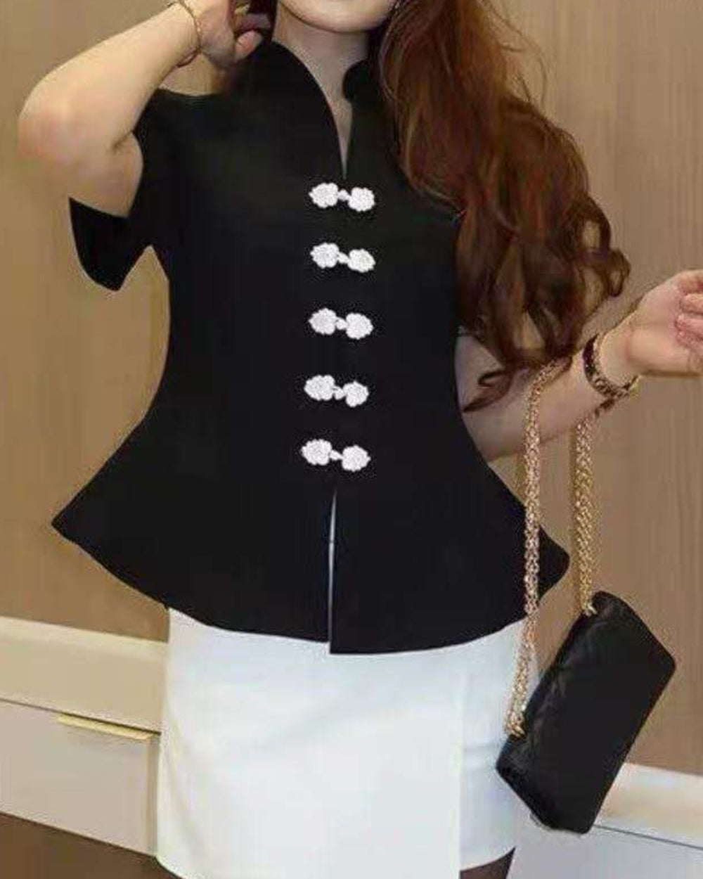 Puff Sleeve Peplum Top - Zilvina