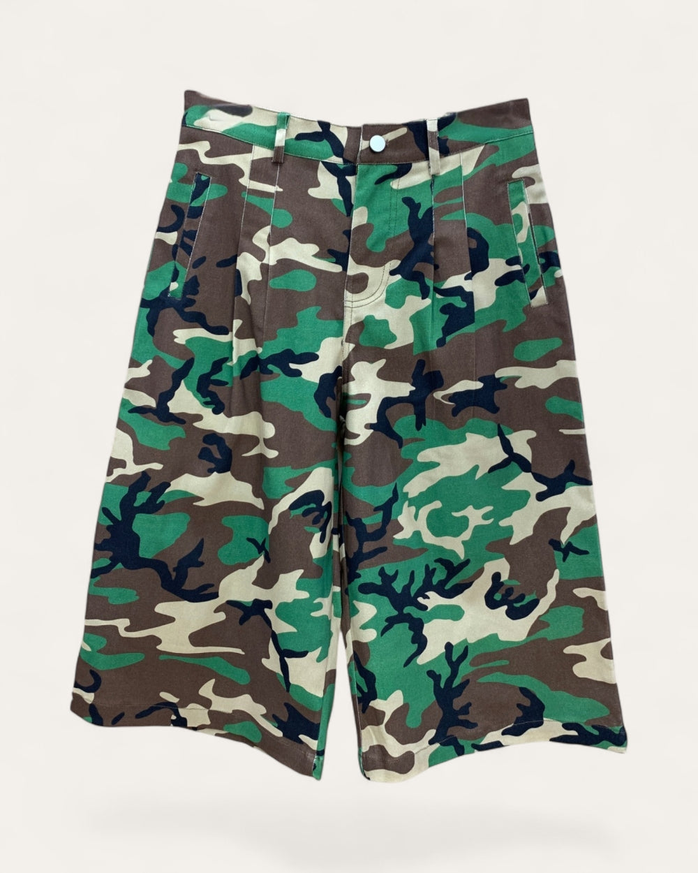 Retro Camo Pleated Culottes - Zilvina