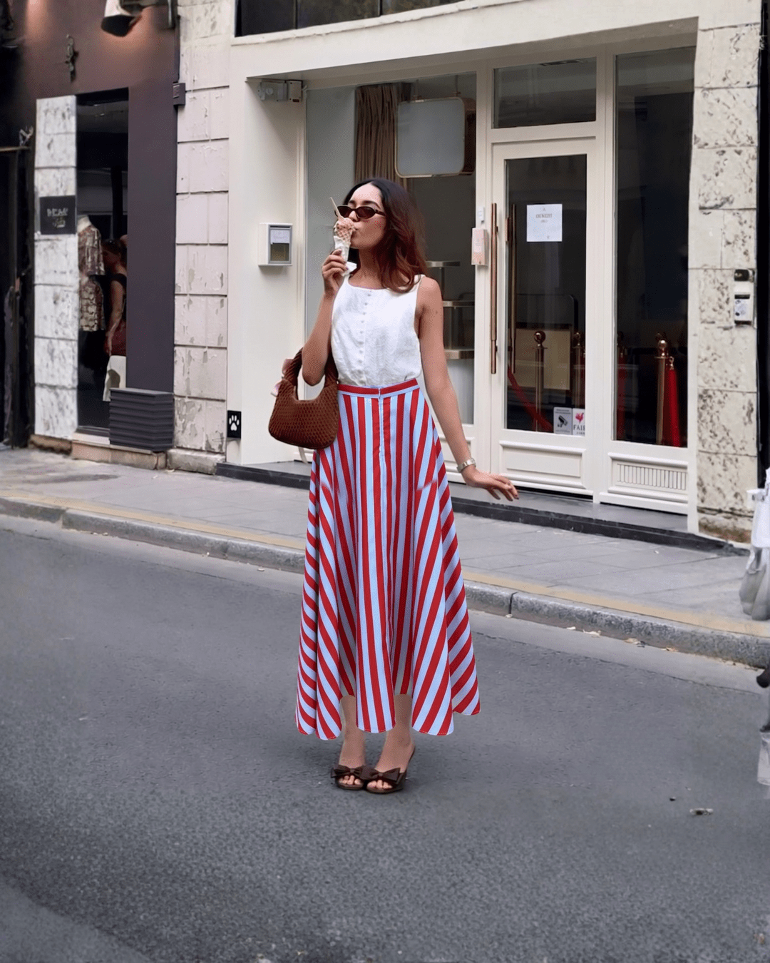 Riviera Diagonal Stripe Maxi Skirt - Zilvina