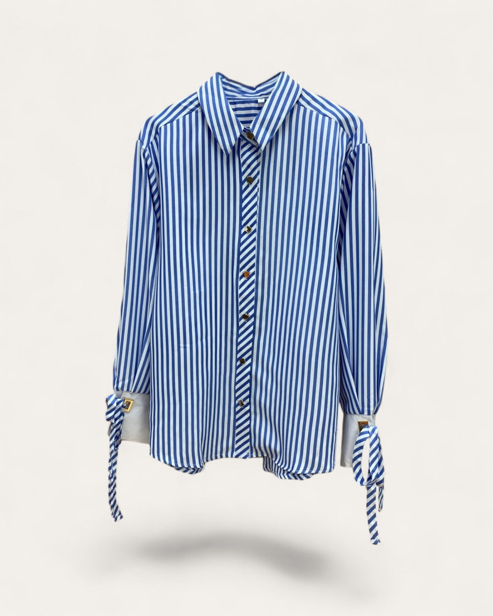Riviera Stripe Relaxed Button-Up Shirt - Zilvina