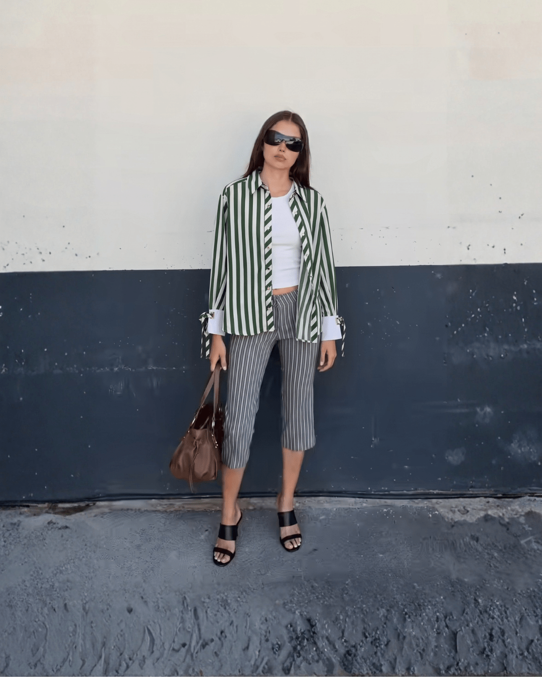 Riviera Stripe Relaxed Button-Up Shirt - Zilvina