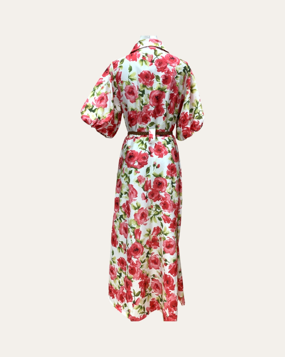 Rosalie Bloom Belted Midi Shirt Dress - Zilvina