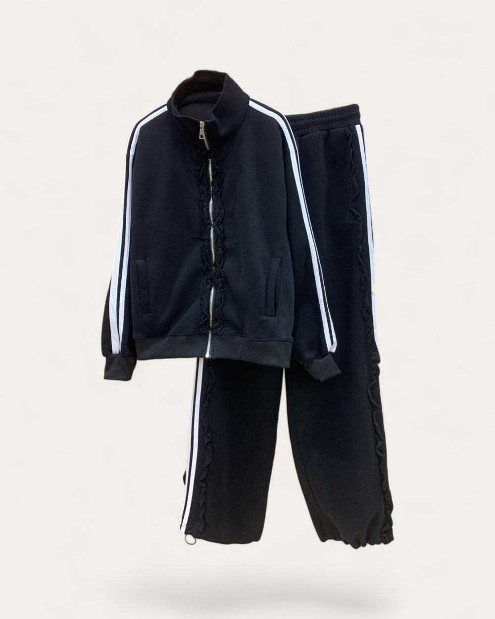 Ruffle-Trim Zip-Up Track Set - Zilvina