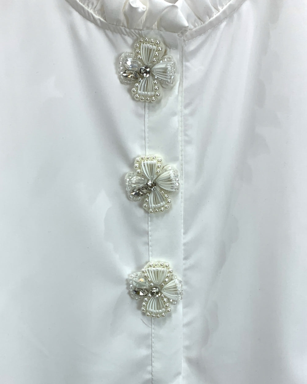 Ruffle Waist Button Front Blouse - Zilvina