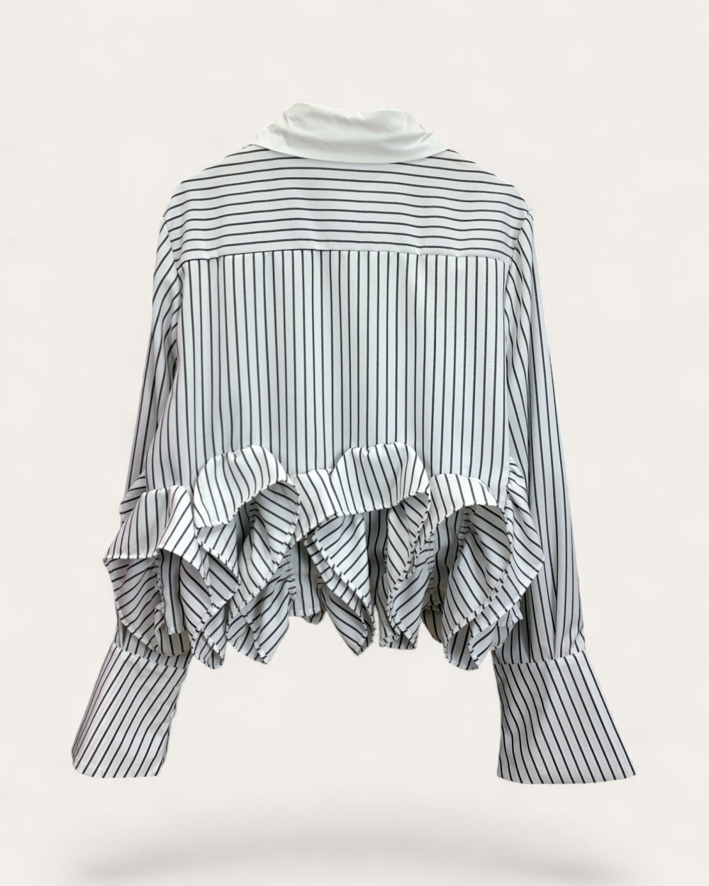 Ruffled Hem Striped Blouse - Zilvina