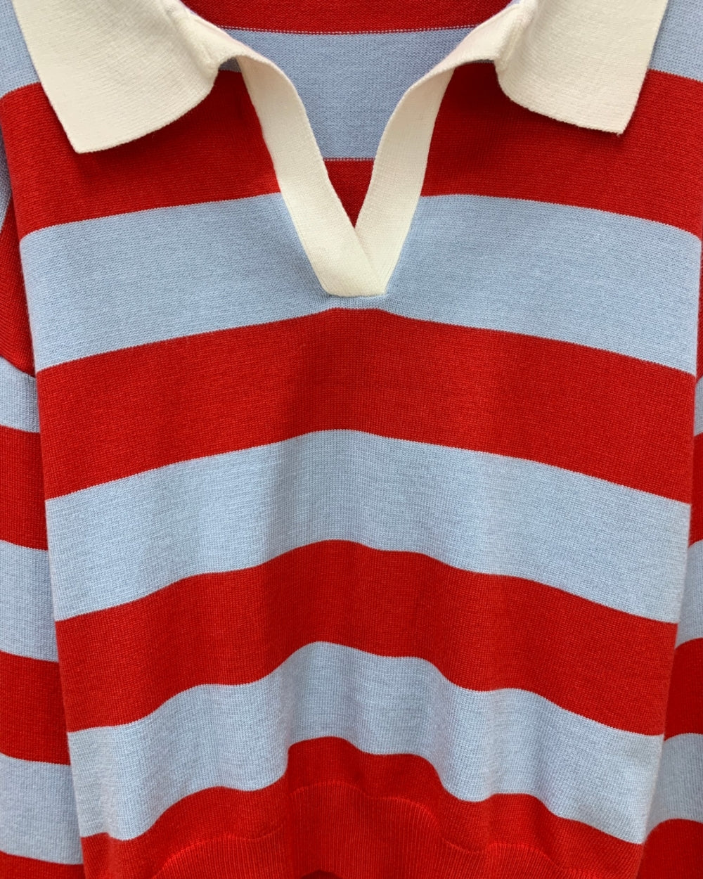 Rugby Stripe Collared Knit Sweater - Zilvina