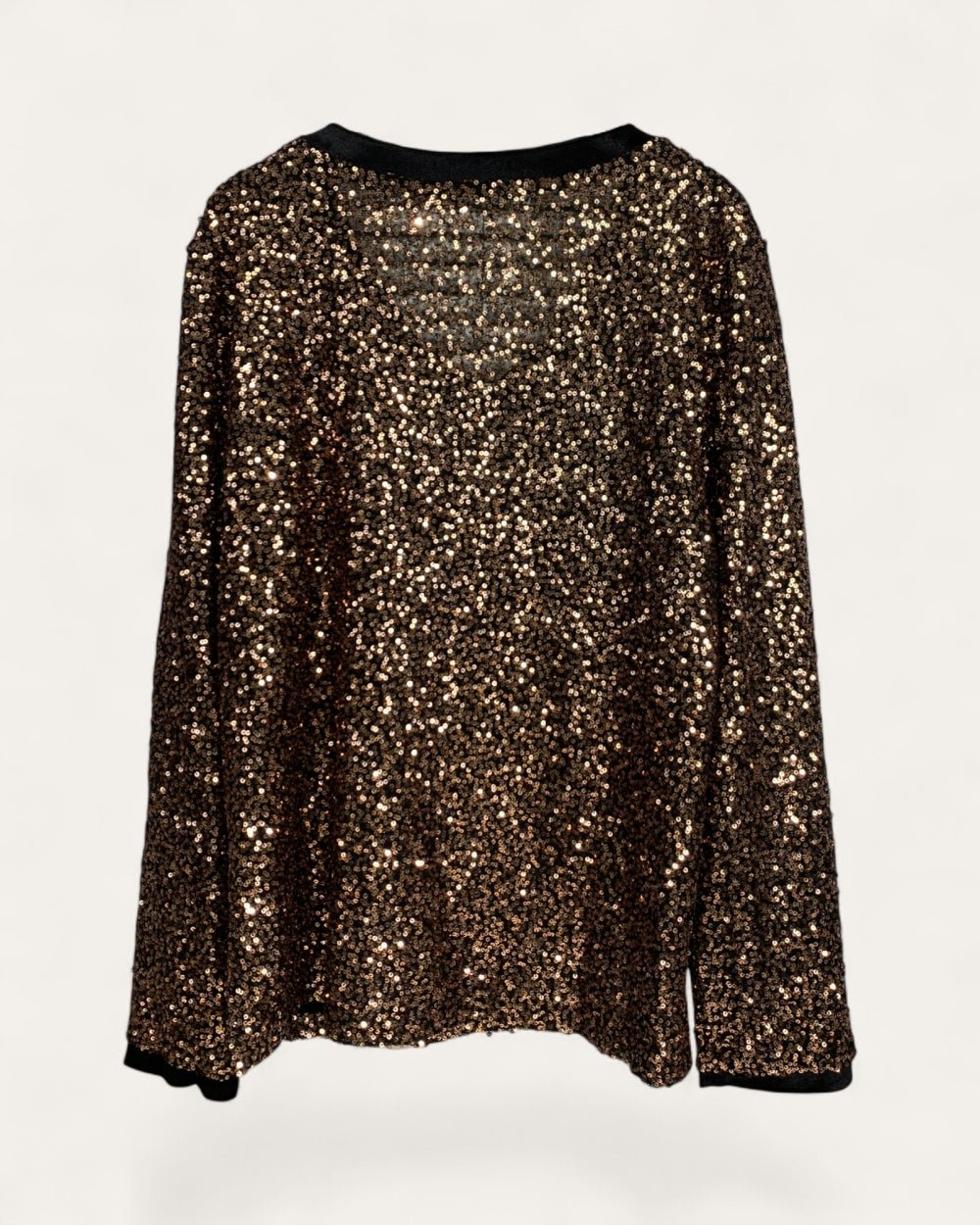 Sequin V - Neck Sparkle Top - Zilvina
