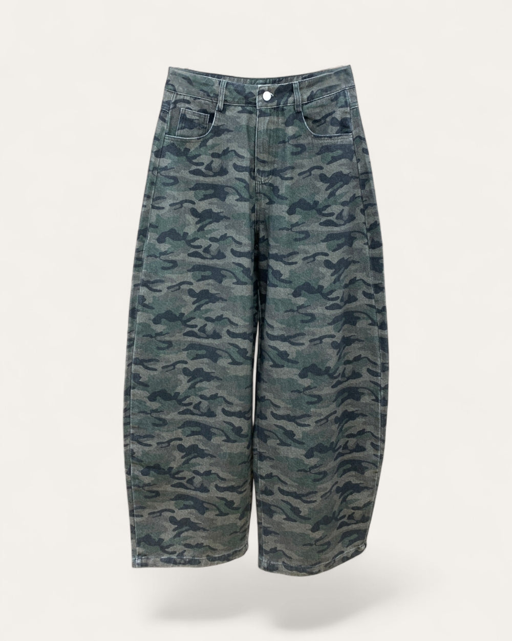 Shadow Camo Wide-Leg Jeans - Zilvina