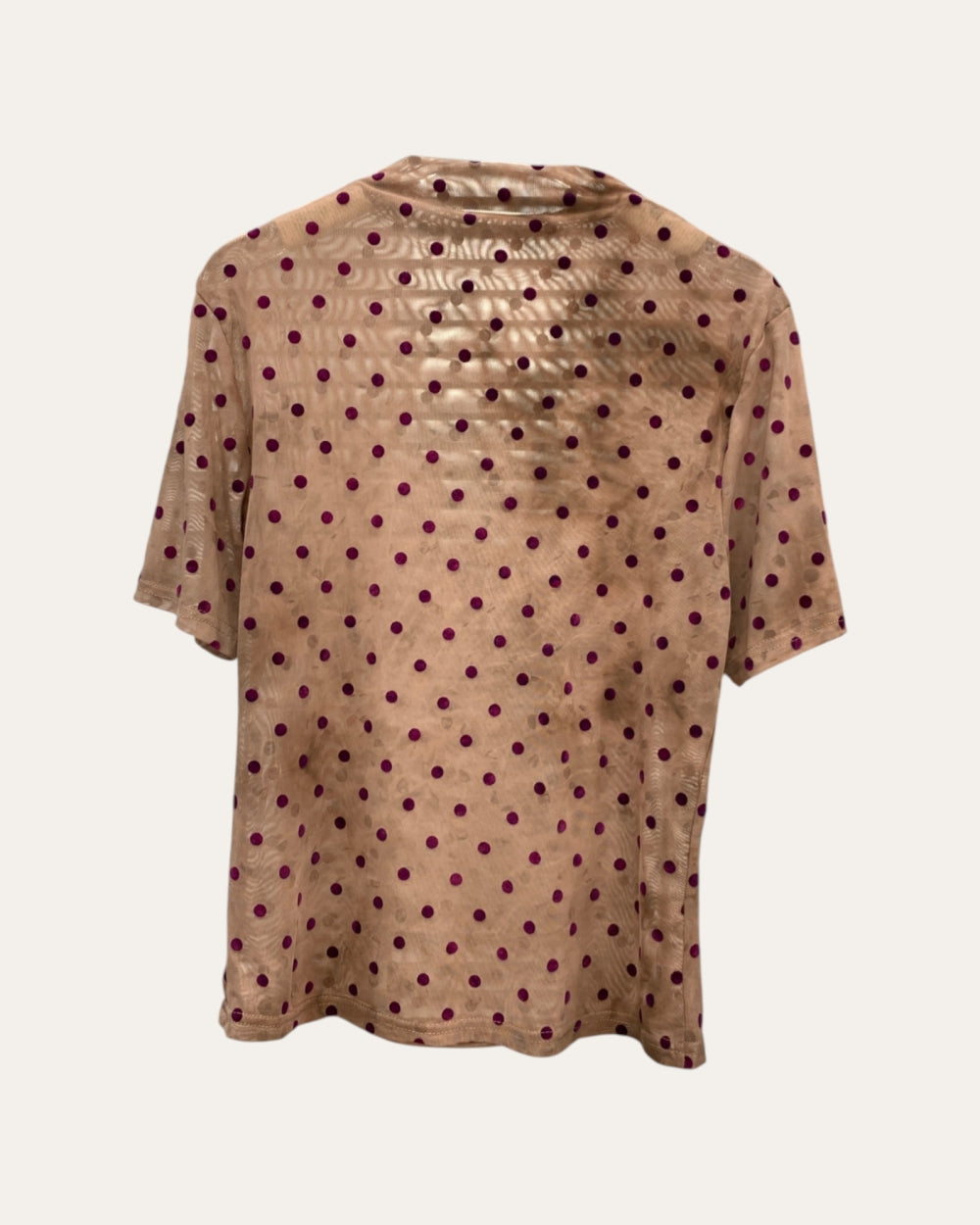 Sheer Polka Dot Mesh Tee - Zilvina