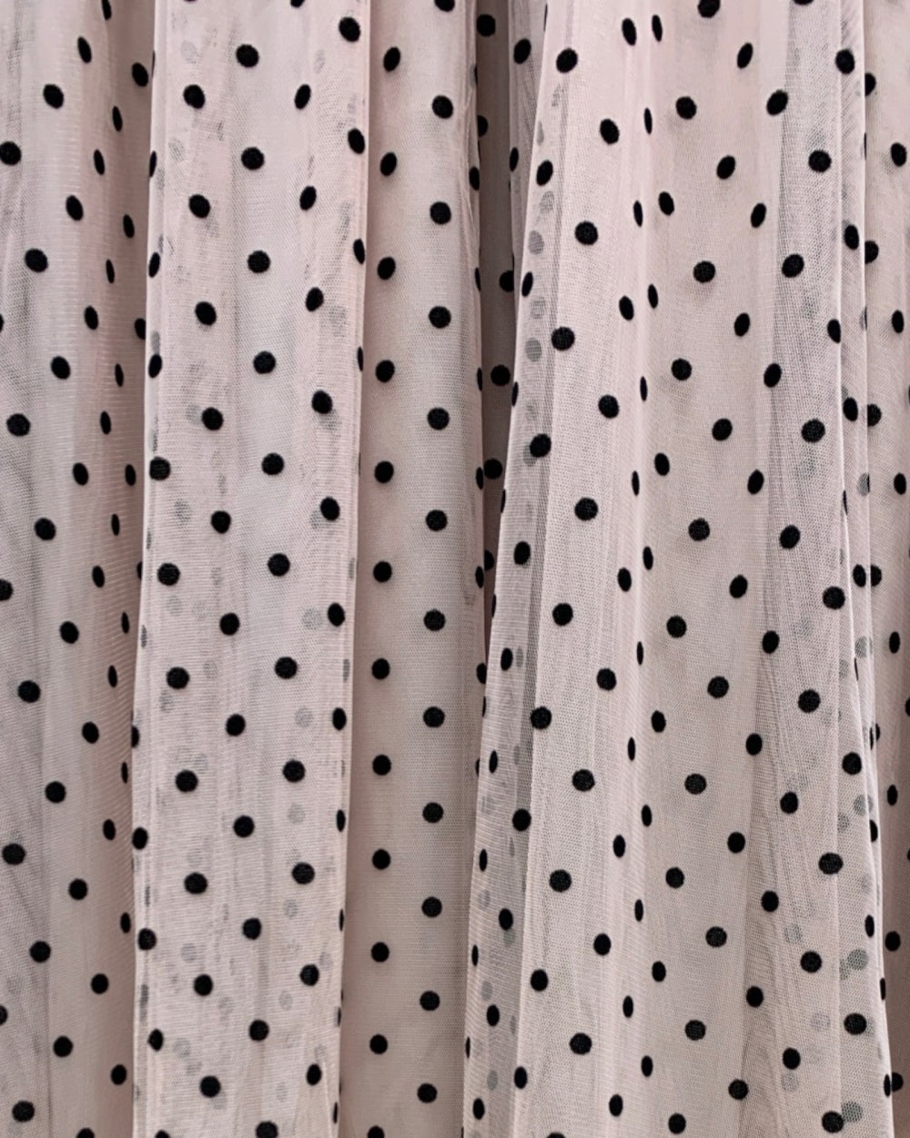 Sheer Polka Dot Pleated Midi Skirt - Zilvina
