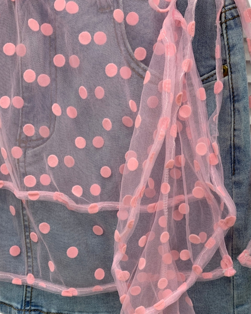 Sheer Polka Dot Wrap Skirt Overlay - Zilvina