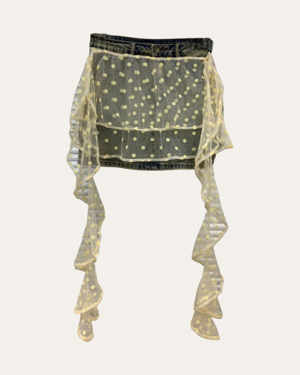 Sheer Polka Dot Wrap Skirt Overlay - Zilvina