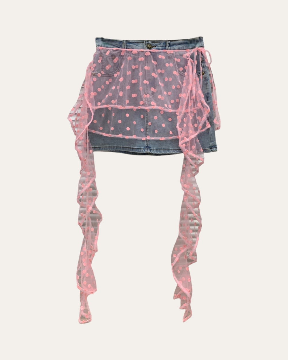 Sheer Polka Dot Wrap Skirt Overlay - Zilvina