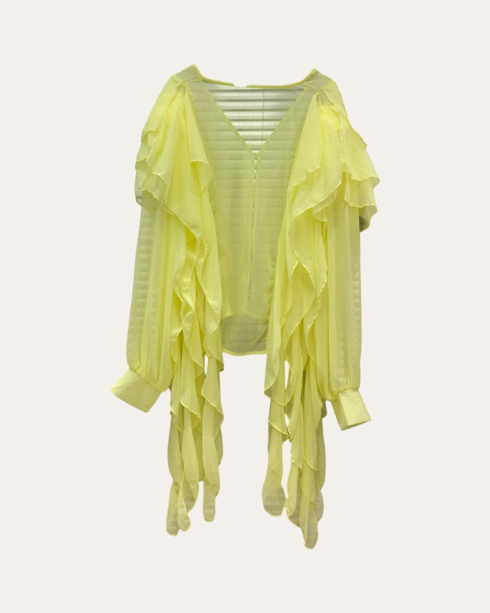 Sheer Ruffle Layered Chiffon Cover - Up - Zilvina