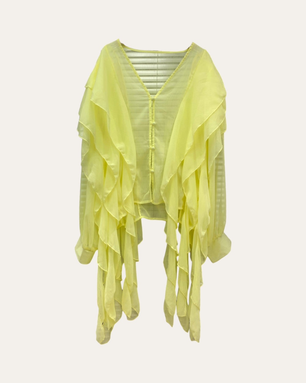 Sheer Ruffle Layered Chiffon Cover - Up - Zilvina
