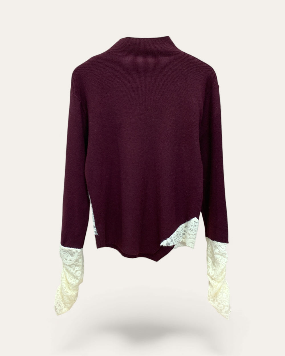 Star & Lace Patchwork Knit Top - Zilvina