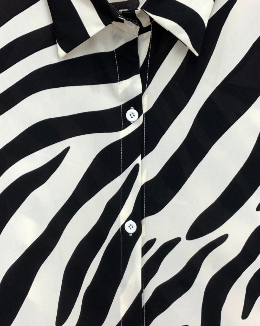Statement Zebra Button-Up Shirt - Zilvina