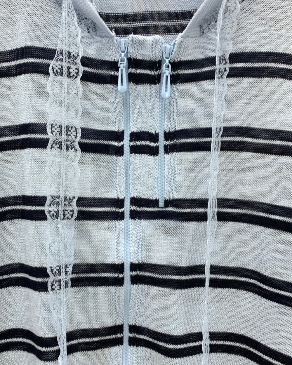 Stripe Hooded Knit Cardigan - Zilvina