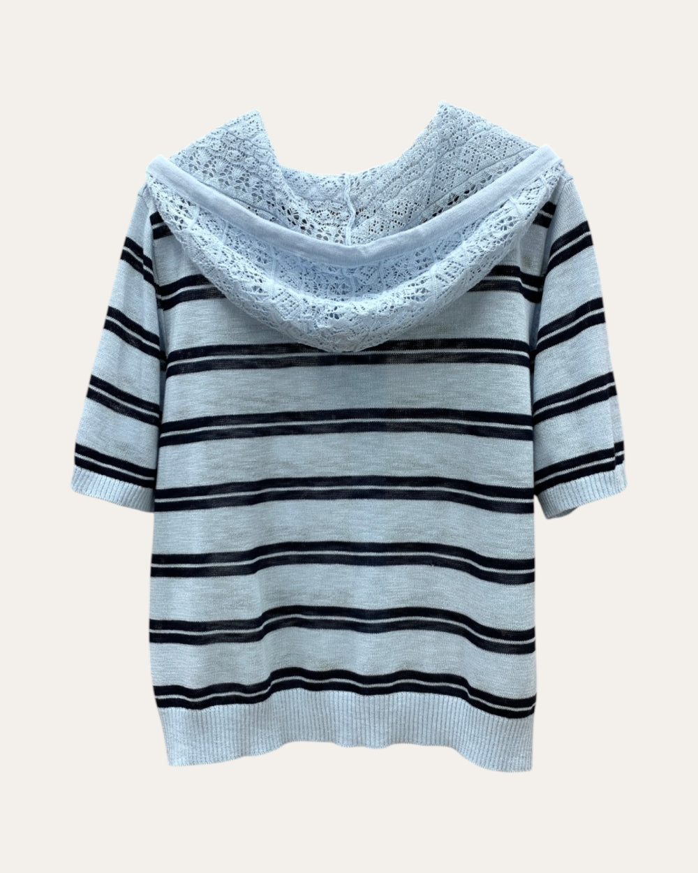Stripe Hooded Knit Cardigan - Zilvina