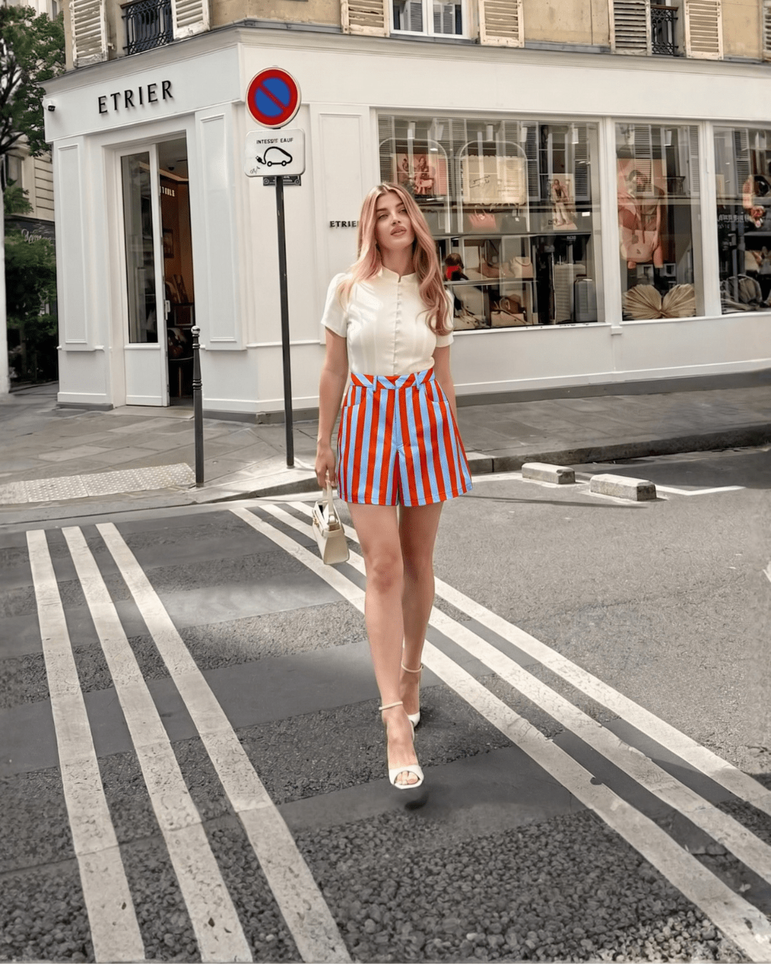 Stripe Tailored Shorts - Zilvina