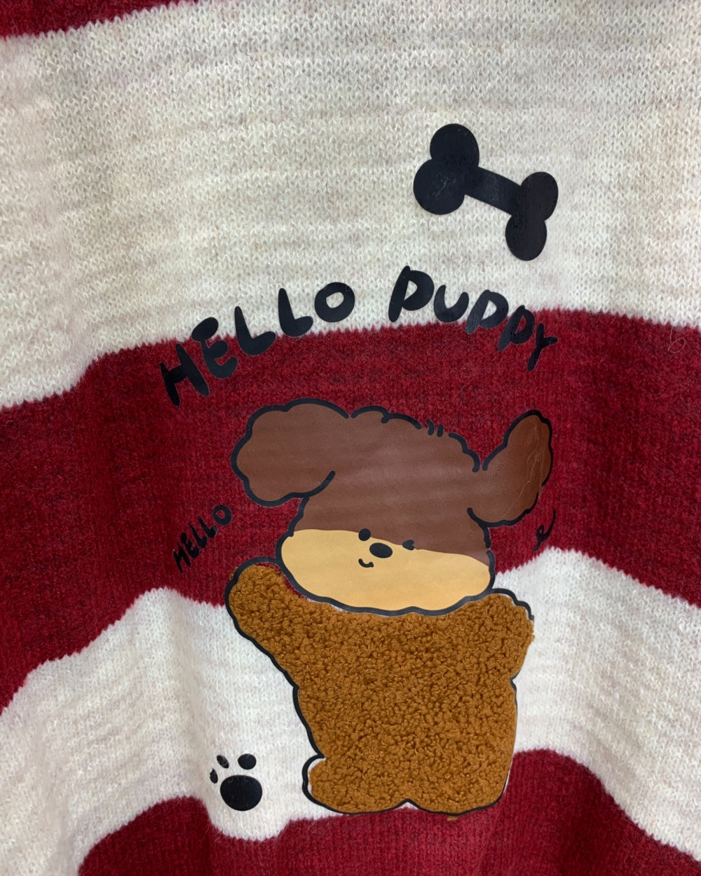 Striped Bear Hoodie Knit - Zilvina