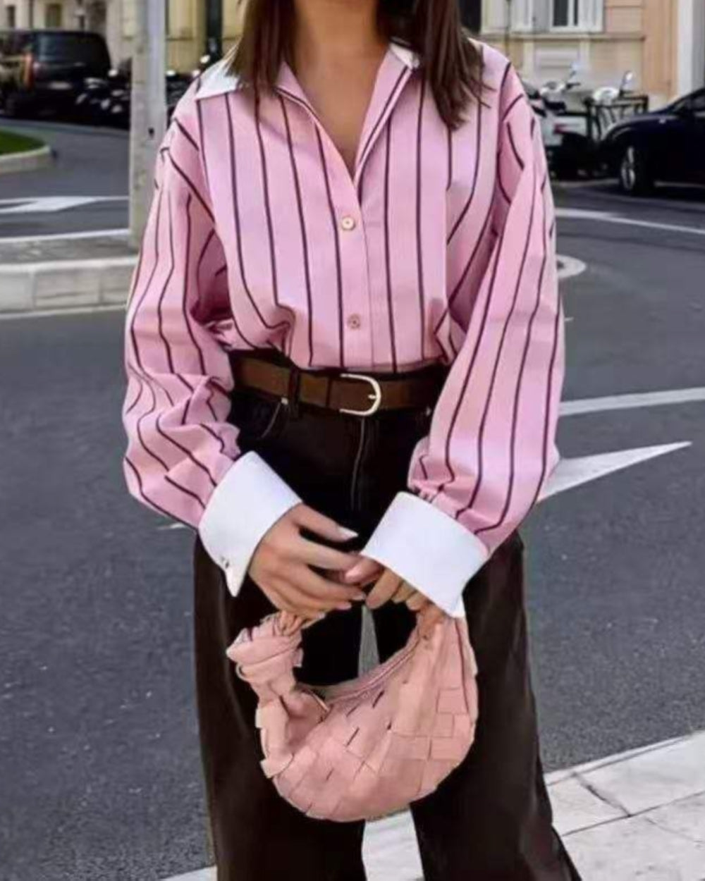 Striped Button - Up Shirt - Zilvina