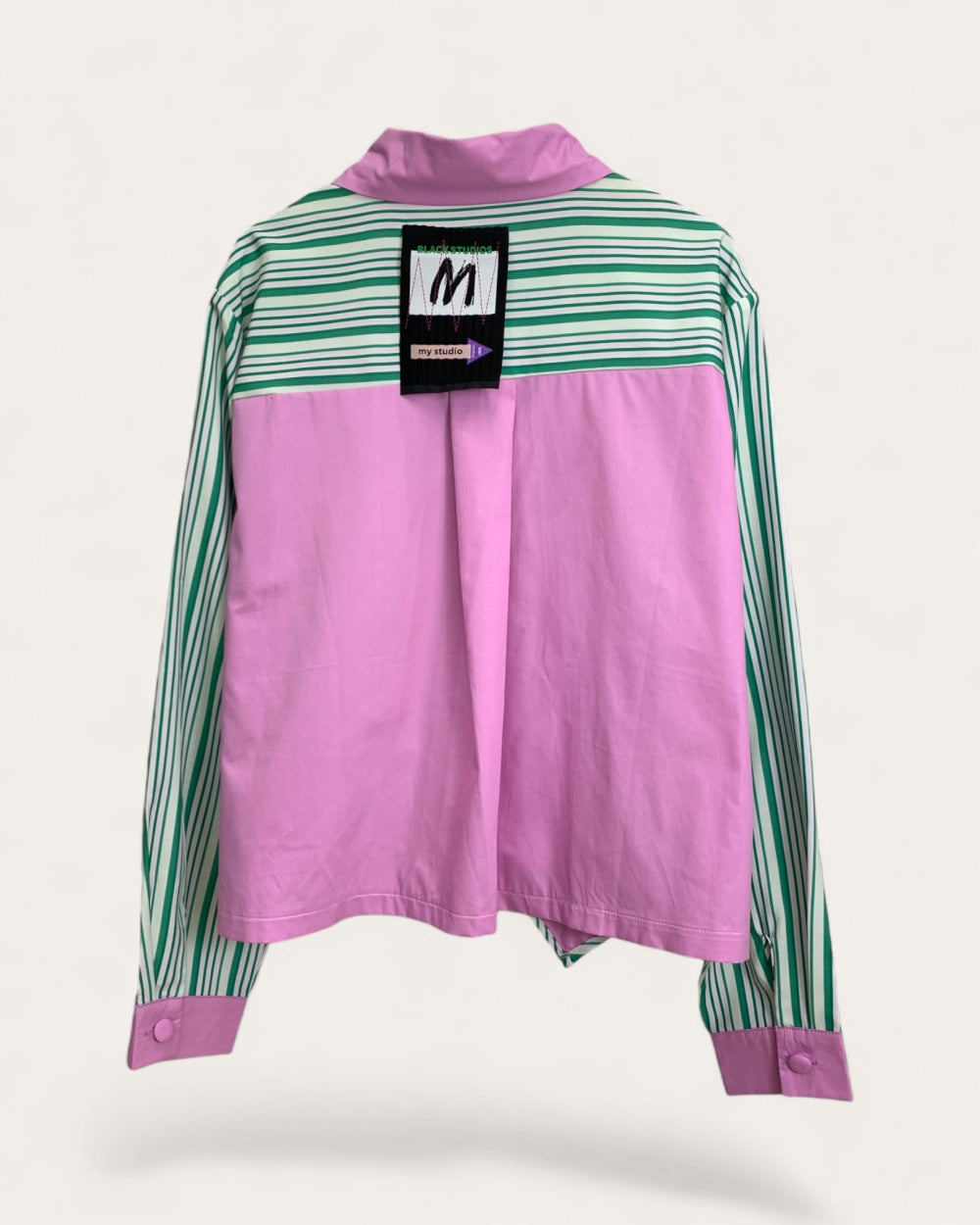 Striped Colorblock Cropped Shirt - Zilvina