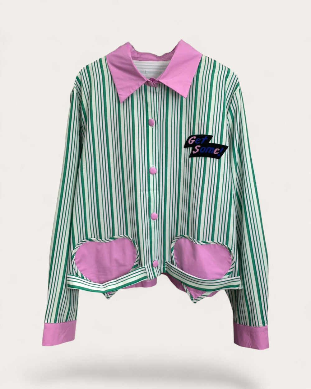 Striped Colorblock Cropped Shirt - Zilvina