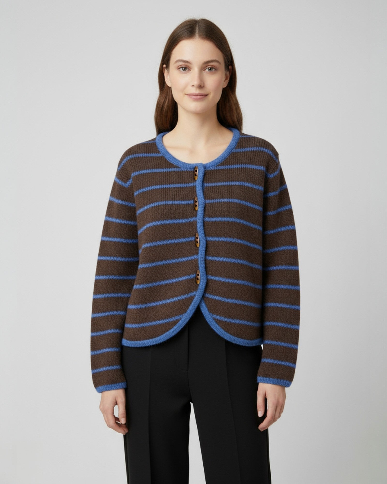Striped Cropped Cardigan - Zilvina