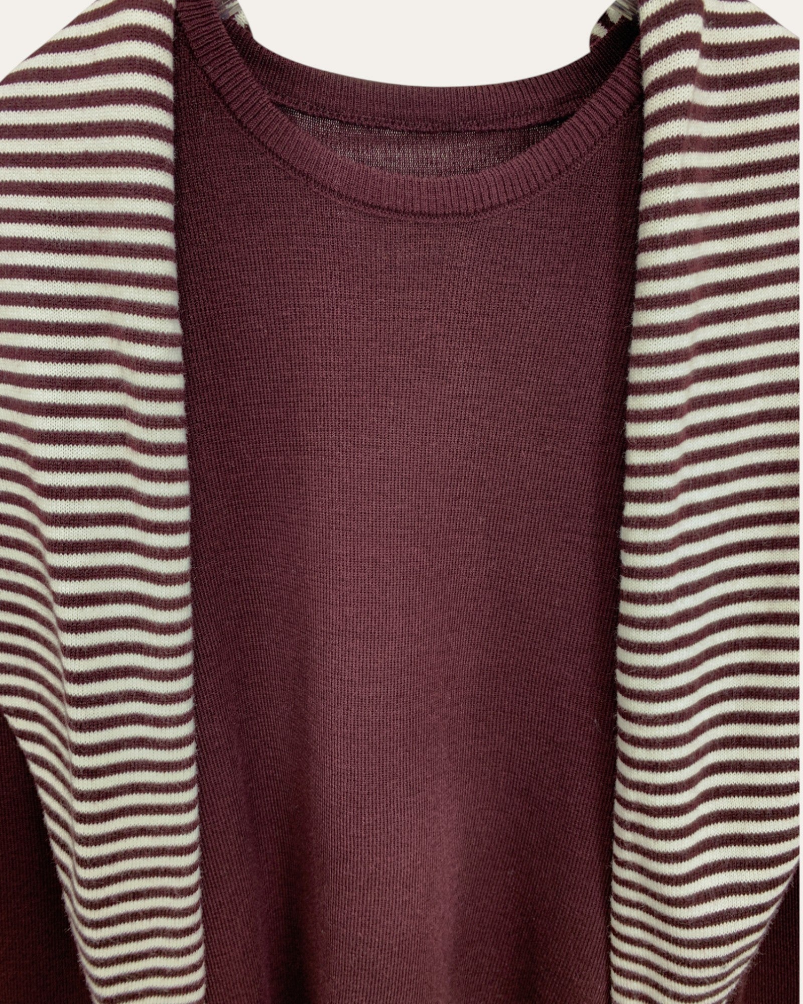 Striped Detail Drape Knit Sweater - Zilvina