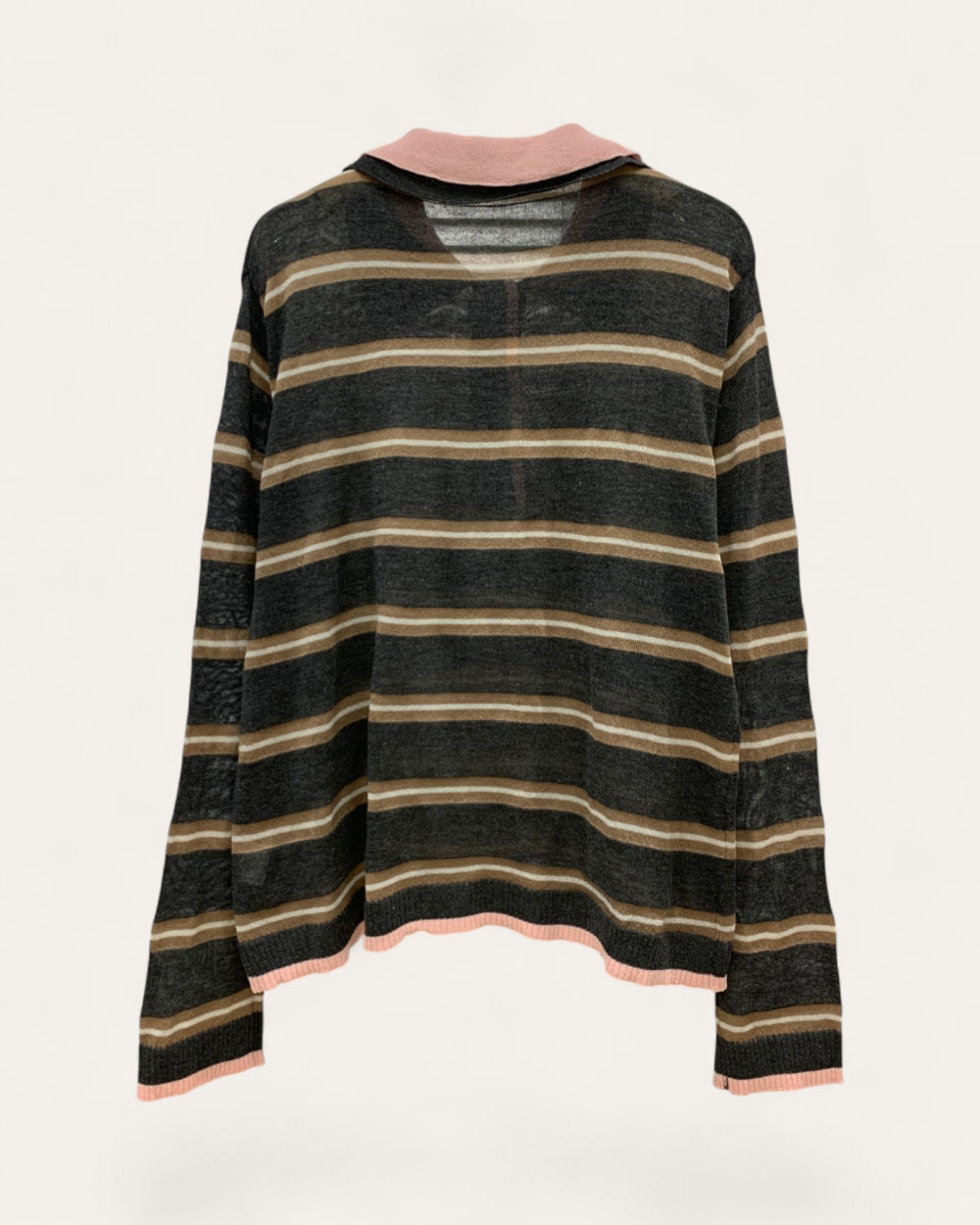 Striped Knit Polo Top - Zilvina