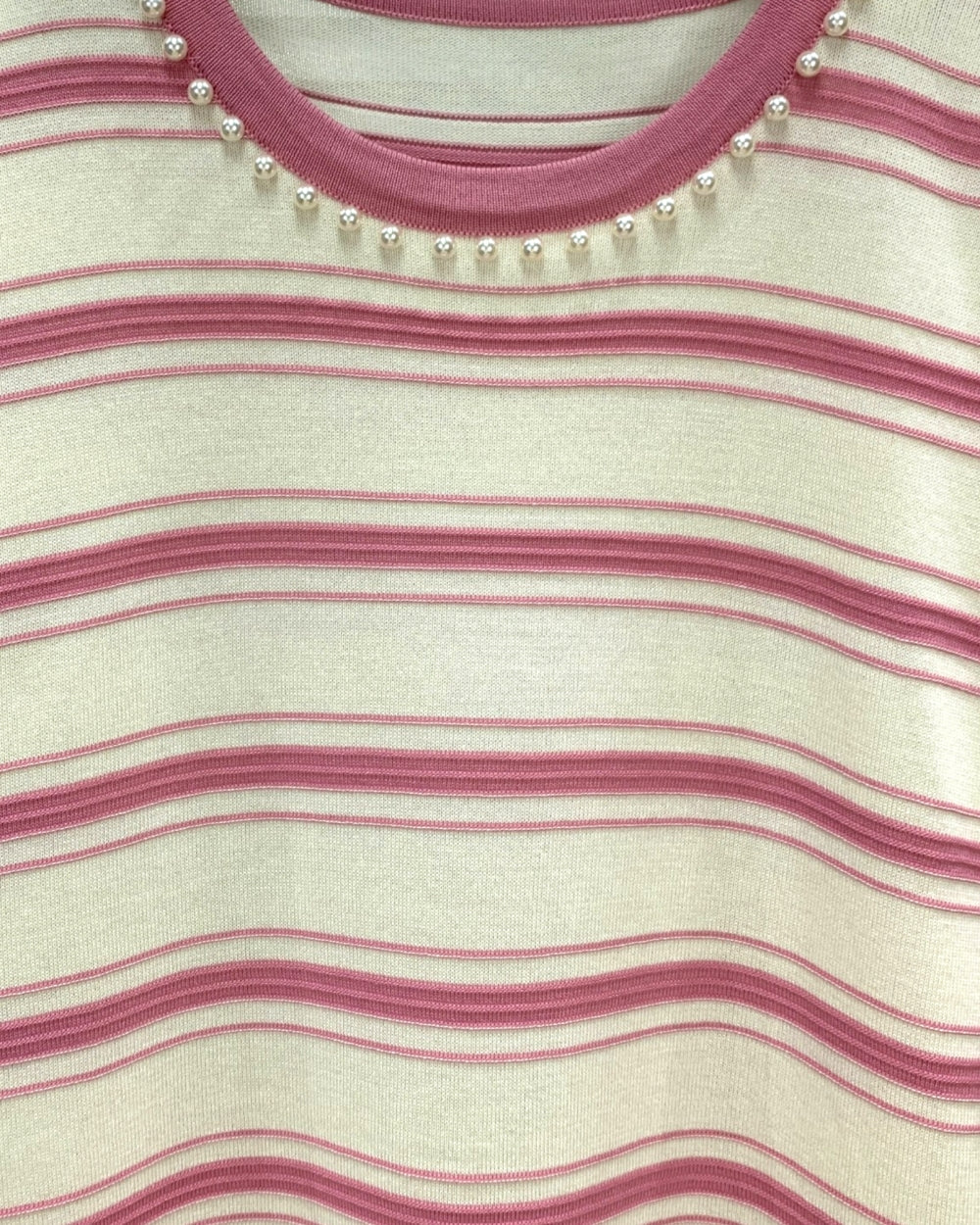 Striped Lace Hem Knit Dress - Zilvina