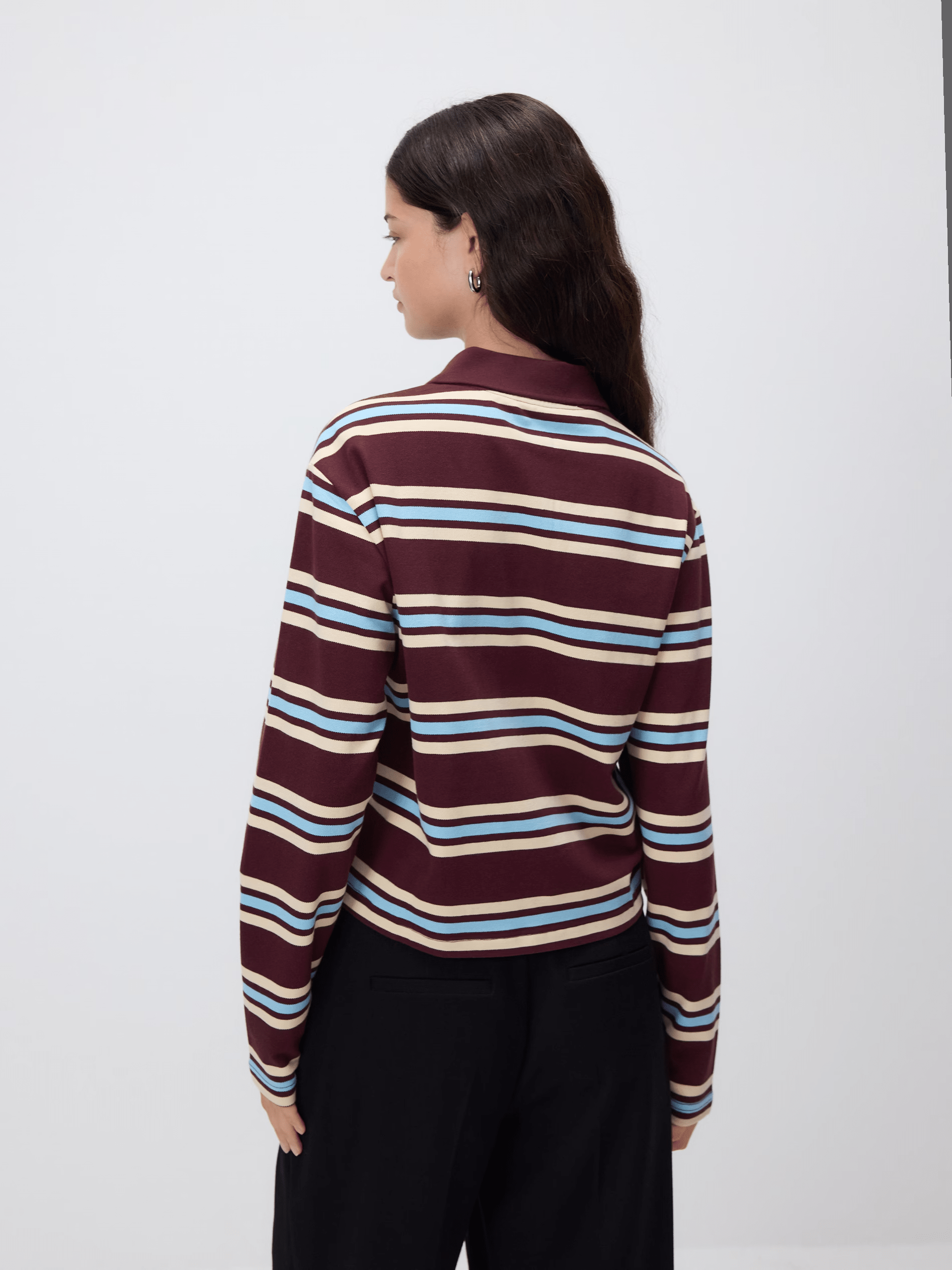 Striped Long Sleeve Top with Bubble Shorts Set - Zilvina