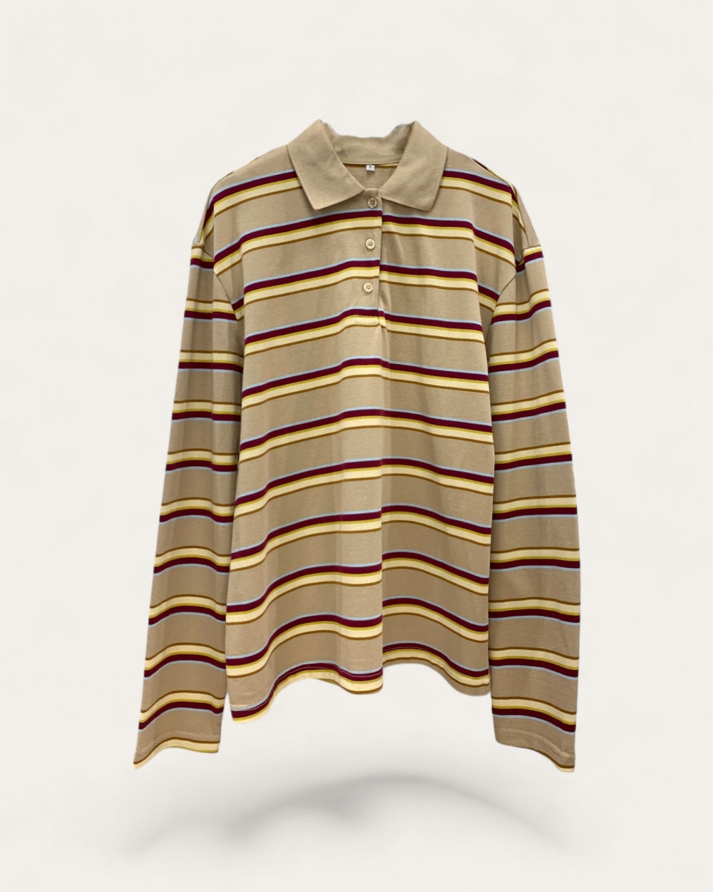 Striped Polo Long Sleeve Top - Zilvina