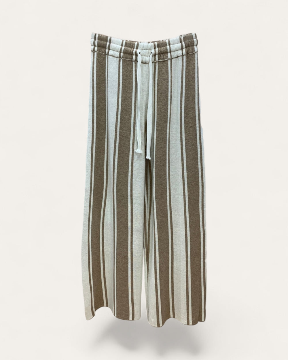 Striped Wide Leg Drawstring Pants - Zilvina