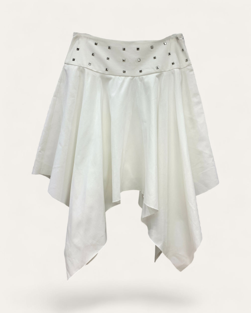 Studded Asymmetrical Mini Skirt - Zilvina