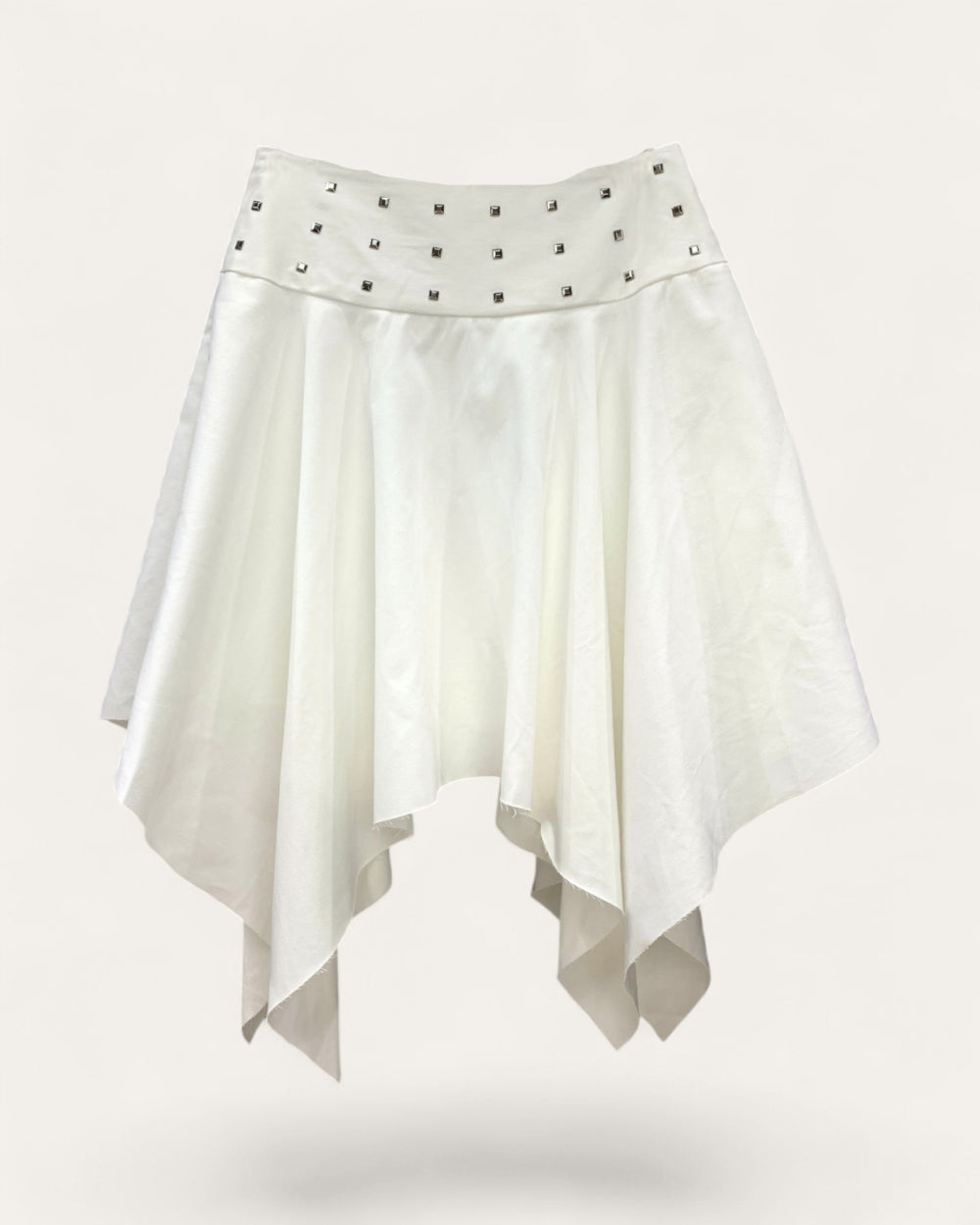 Studded Asymmetrical Mini Skirt - Zilvina