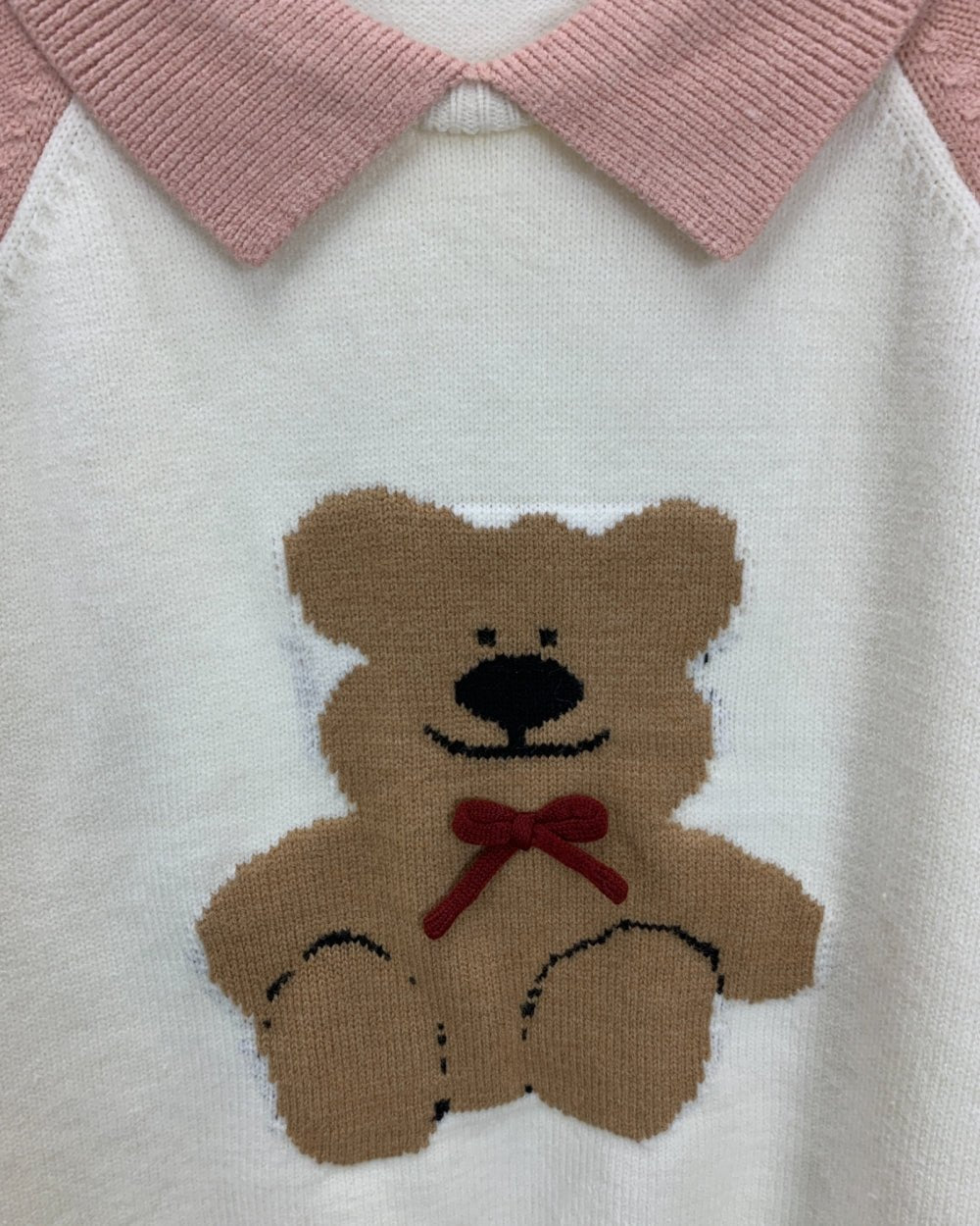 Teddy Bear Knit Sweater with Collar - Zilvina