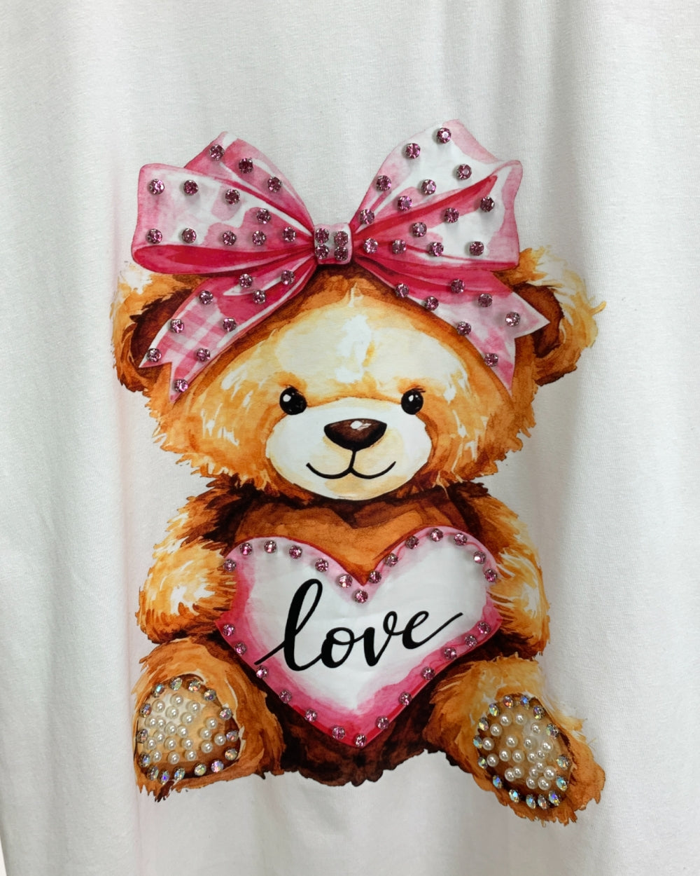 Teddy Love Graphic Short Sleeve Tee - Zilvina