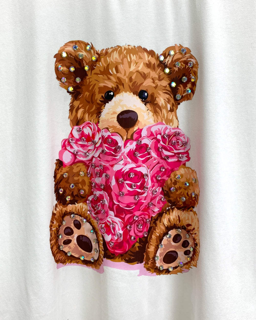 Teddy Rose Graphic Short Sleeve Tee - Zilvina