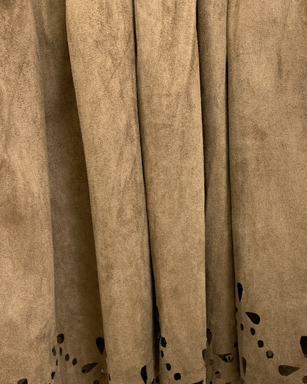 Tiered Faux Suede Midi Skirt - Zilvina