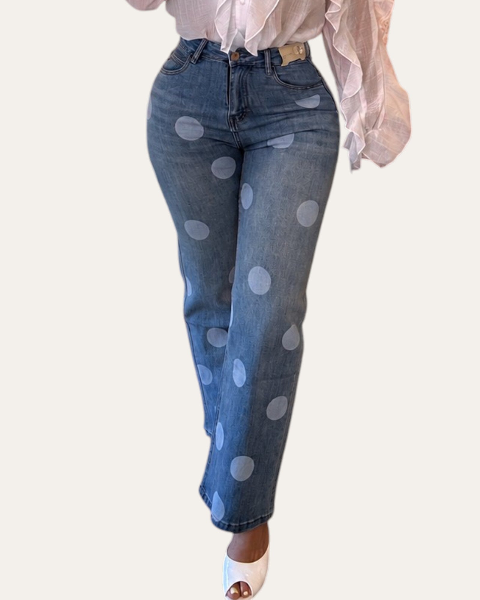 Big Polka Dots Denim Jeans