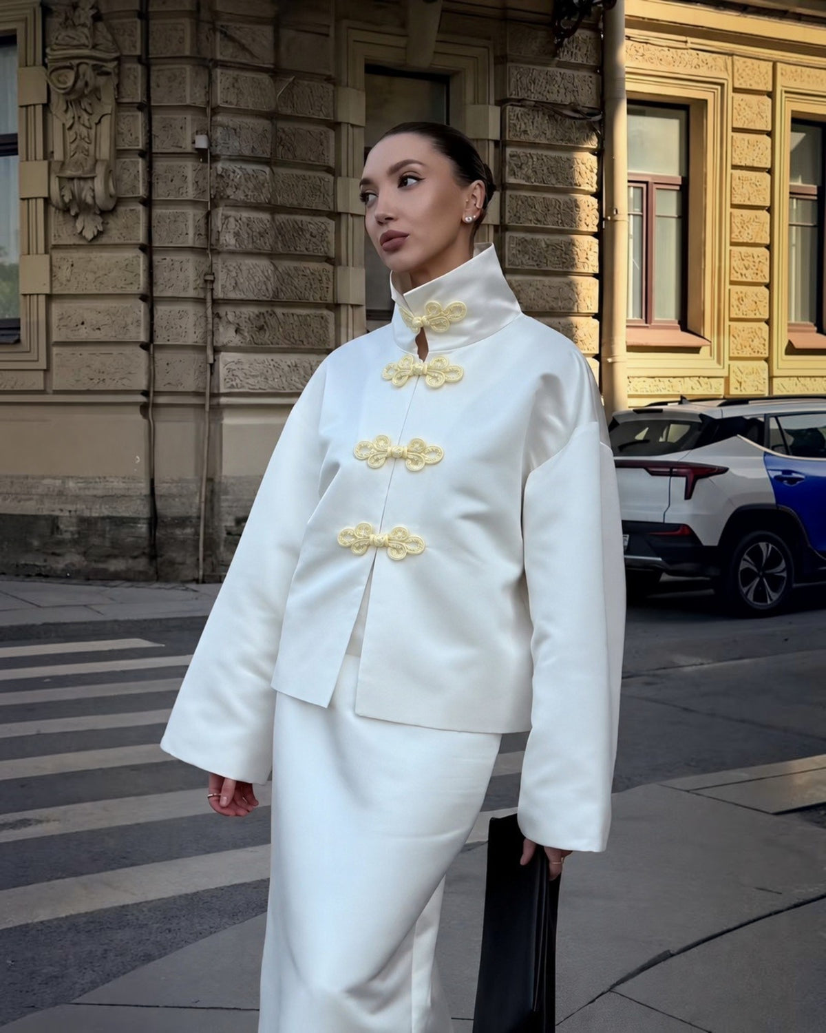 Mandarin Frog Closure Jacket