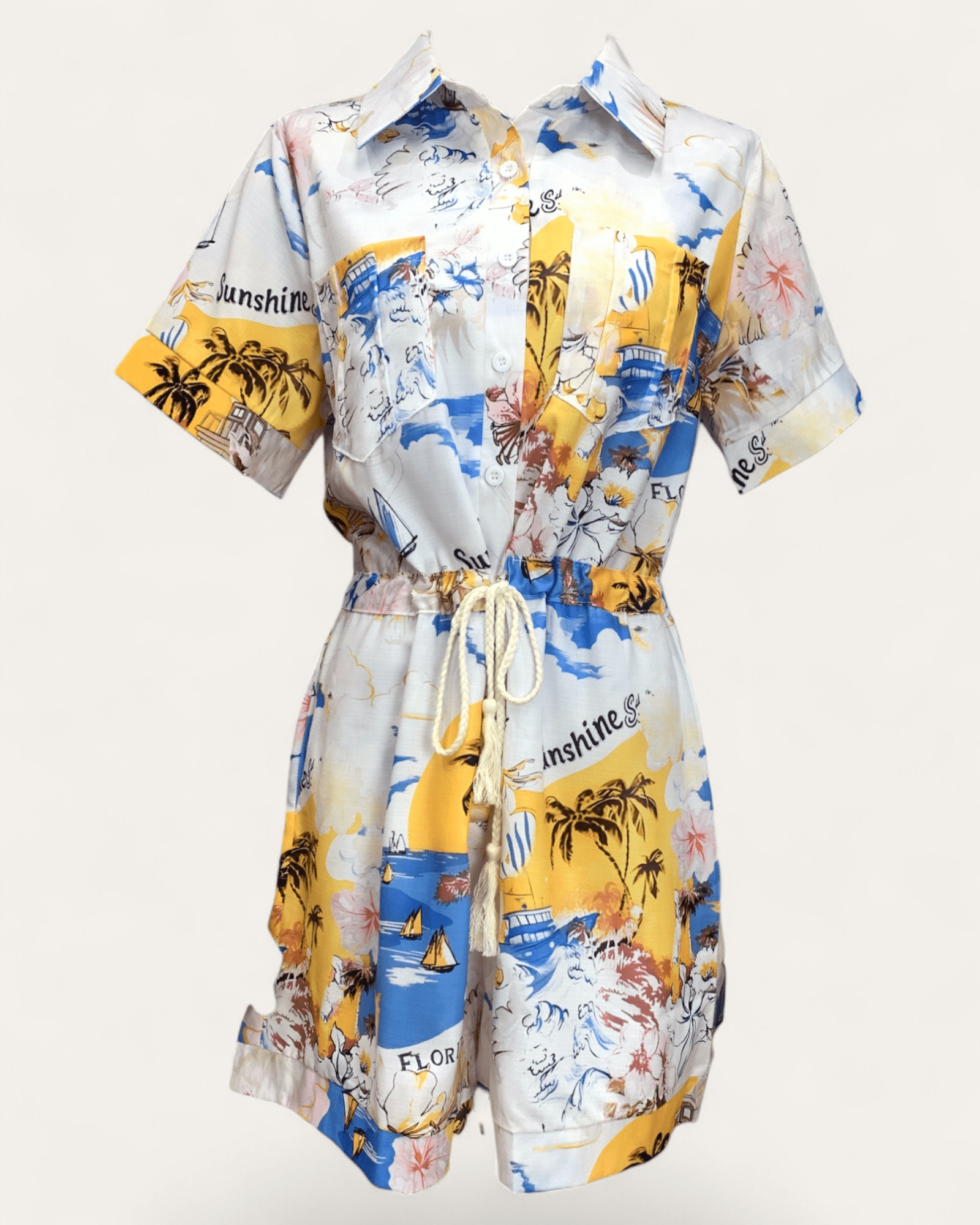Tropical Island Print Button - Up Set - Zilvina