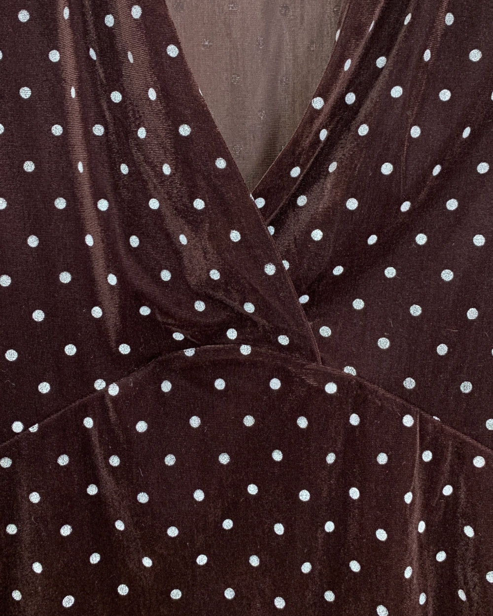 Velvet Polka Dot Wrap Top - Zilvina
