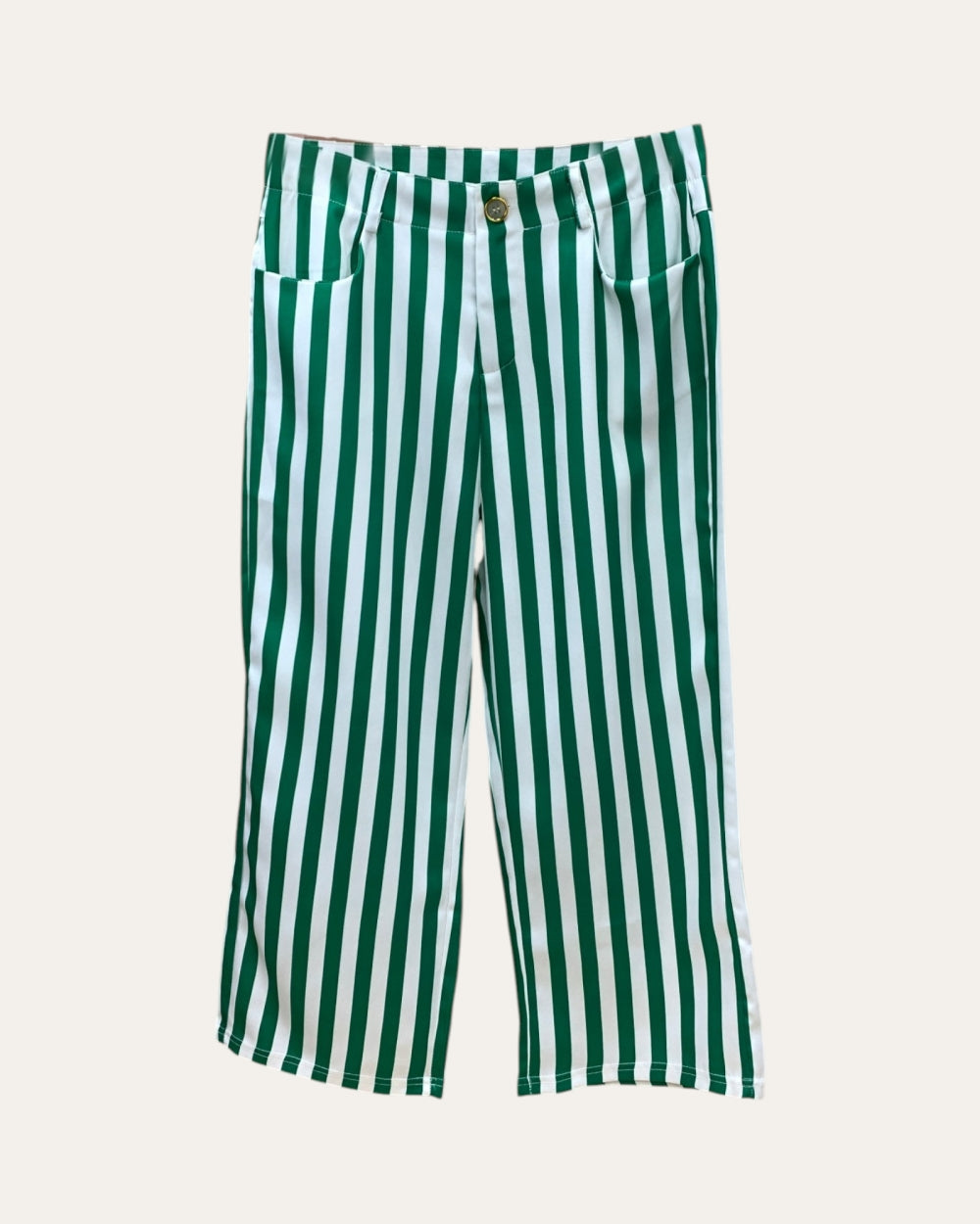 Vertical Stripe Cropped Wide-Leg Pants - Zilvina