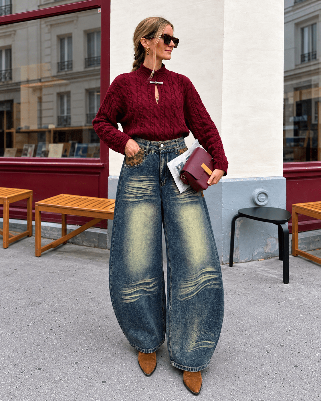 Vintage Fade Ultra Wide-Leg Jeans - Zilvina