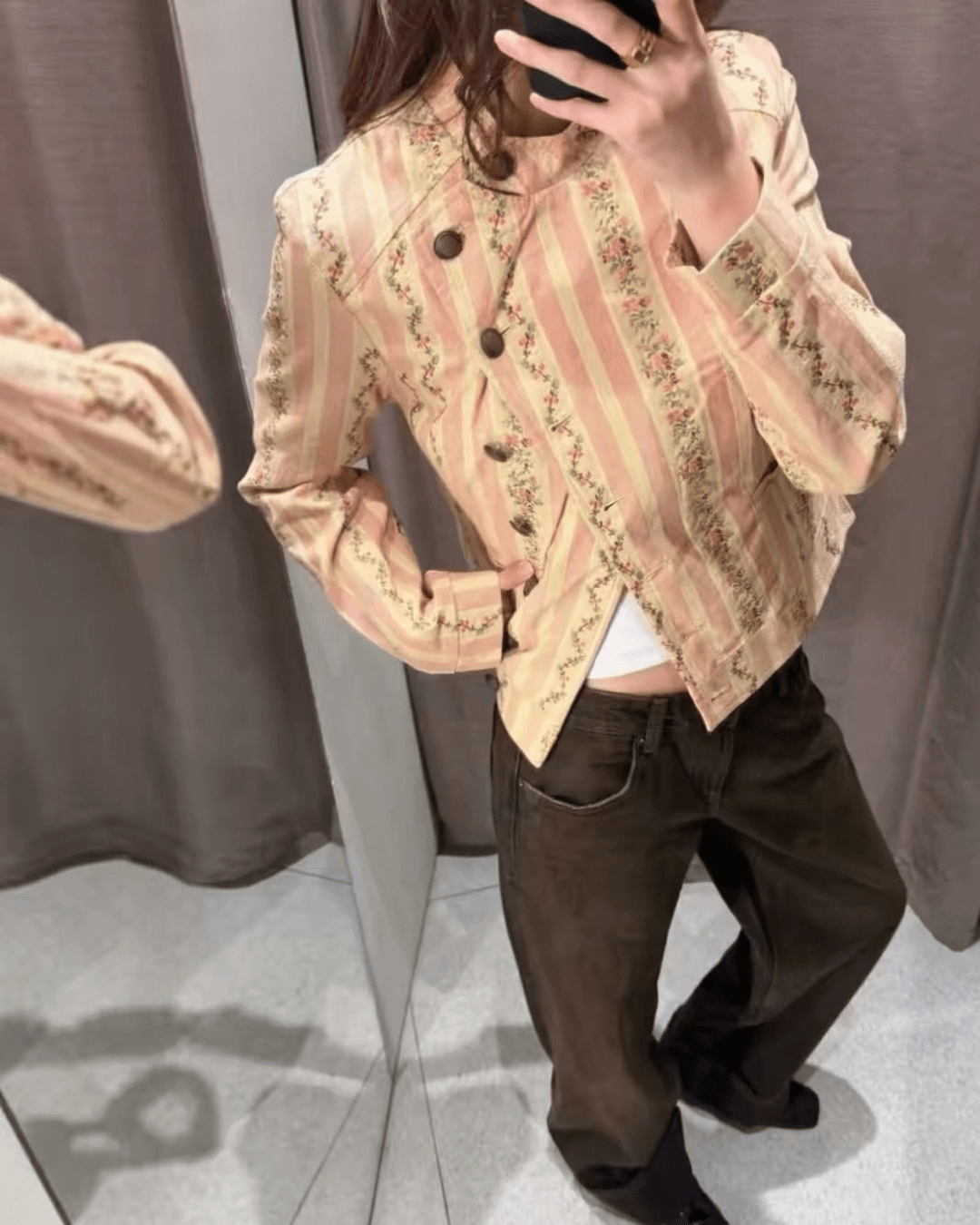 Vintage Floral Stripe Jacket - Zilvina