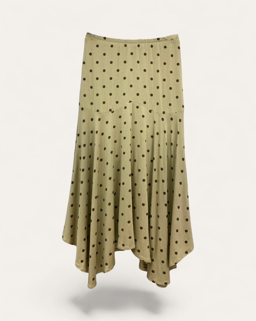 Vintage Polka Dot Flared Midi Skirt - Zilvina