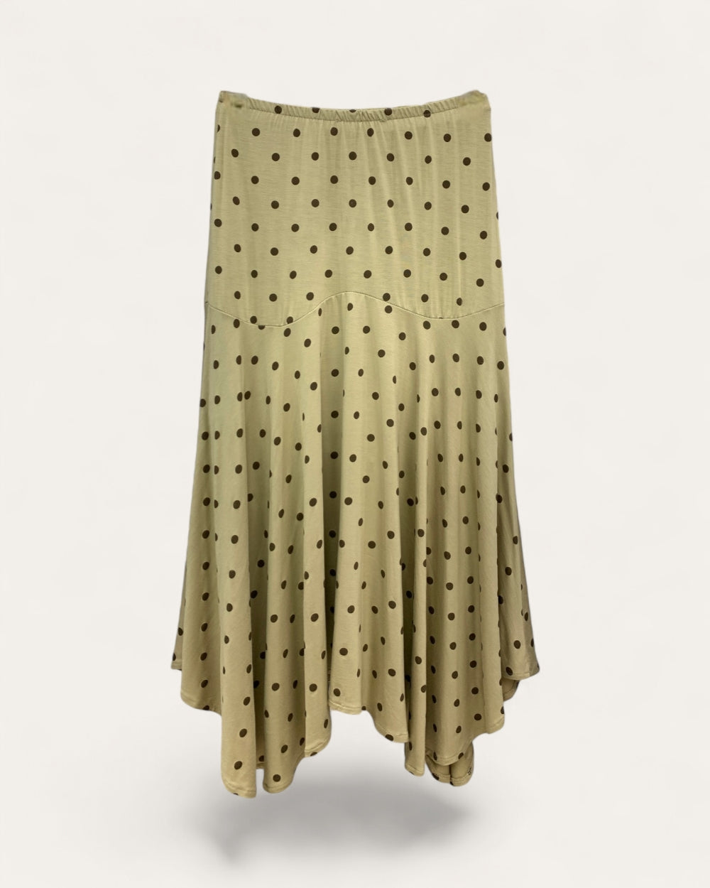 Vintage Polka Dot Flared Midi Skirt - Zilvina